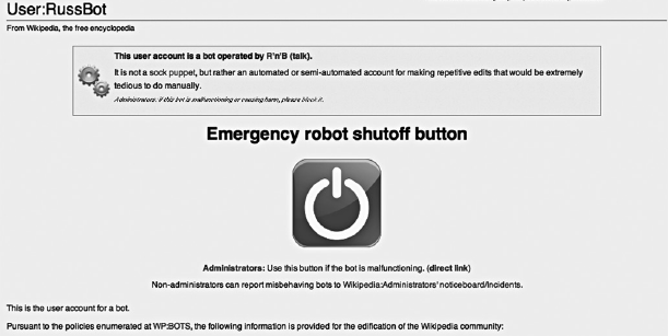 A webpage with a large power button in the middle.