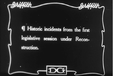 Title card reads, “Historic incidents from the first legislative session under Reconstruction.”