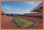 A wide-angle view of a crowded football stadium.