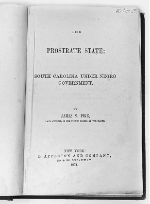 The title page of The Prostrate State: South Carolina under Negro Government.