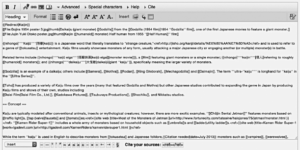 A word processing program with text and coding. Words and phrases are in brackets or parentheses.