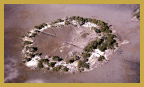 An aerial view of a shell ring.